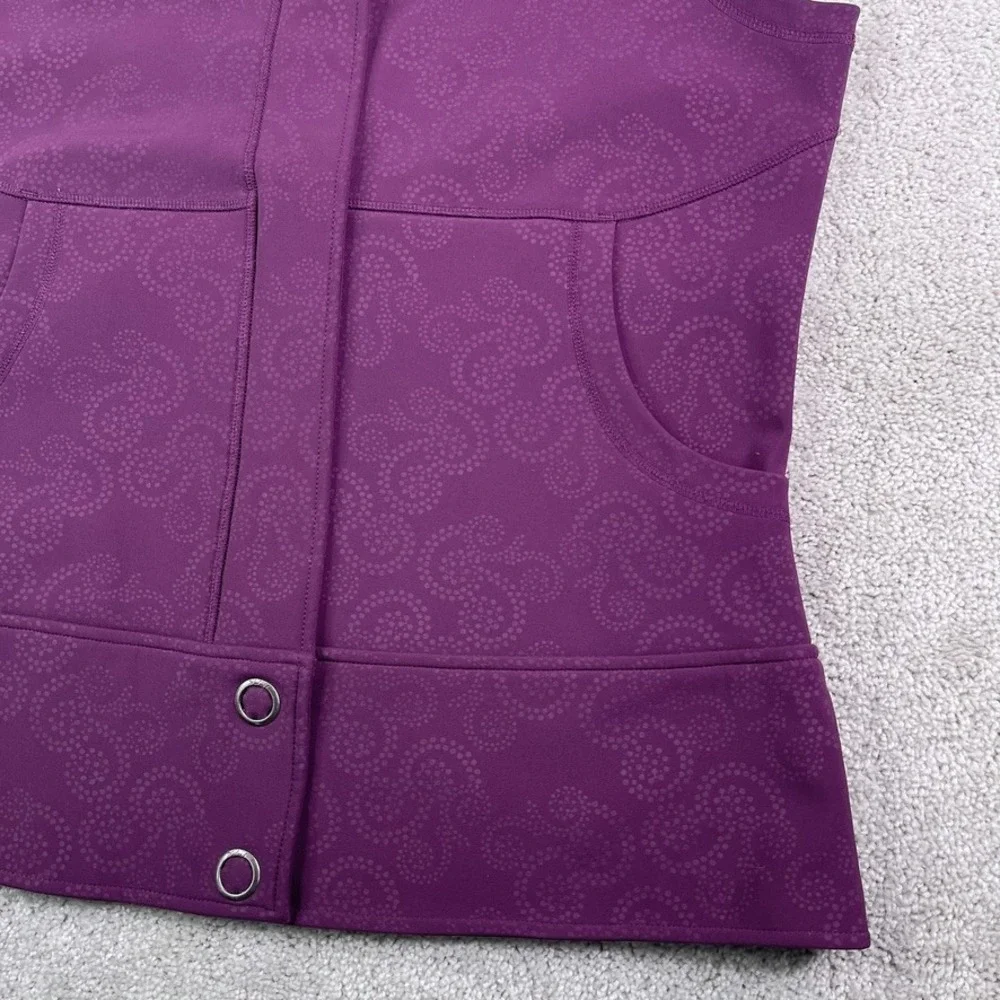 Woolrich Vest Womens‎ Large Purple Summit Soft Shell Full Zip Faux Fur Collar